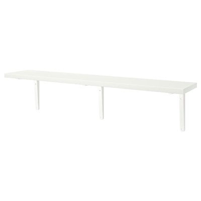 IKEA BERGSHULT / TOMTHULT Полиця з підтримкою, біла, 120x20 см 99418315 фото