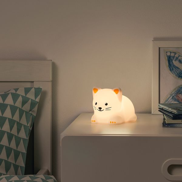 IKEA TOVADER Світлодіодна нічна лампа, кіт на батарейках 60516915 фото