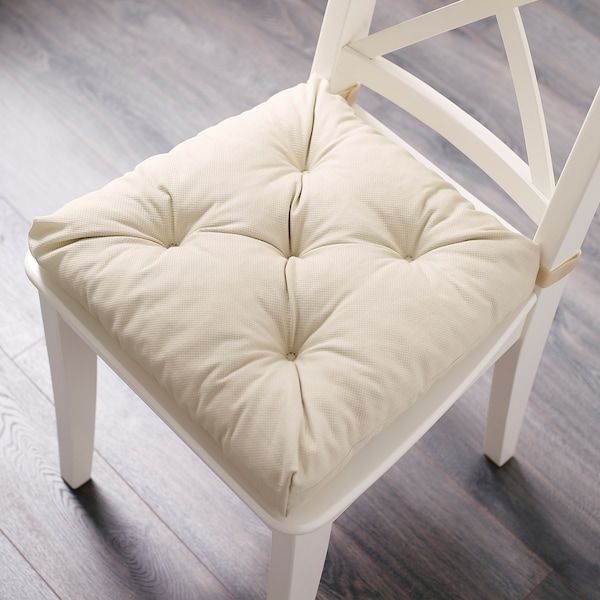 IKEA MALINDA Подушка на стілець, світло-бежевий, 40/35x38x7 см 10209202 фото