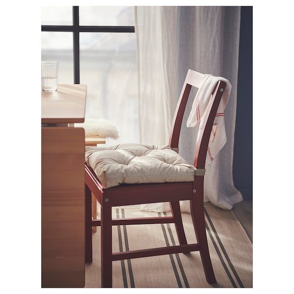 IKEA MALINDA Подушка на стілець, світло-бежевий, 40/35x38x7 см 10209202 фото