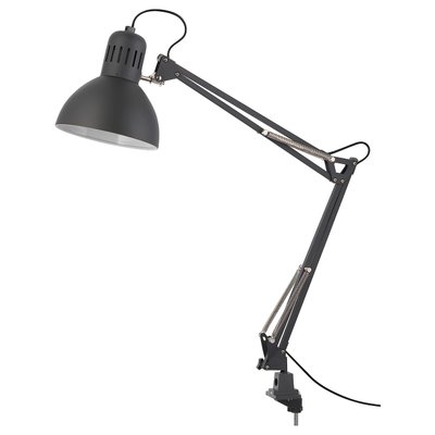 IKEA TERTIAL Лампа настільна, темно-сіра 50355395 фото
