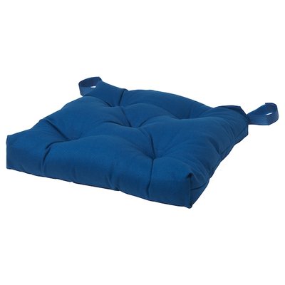 IKEA MALINDA Подушка на стілець, темно-синій, 40/35x38x7 см 40522192 фото