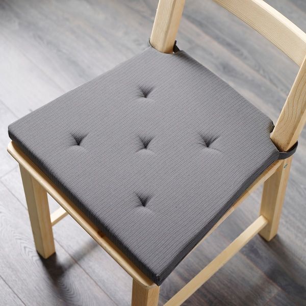 IKEA JUSTINA Подушка на стілець, сіра, 42/35x40x4 см 60175006 фото
