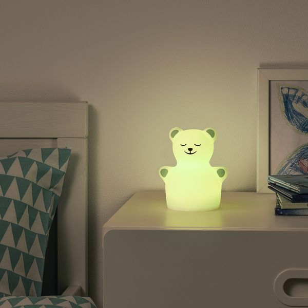 IKEA TOVADER Світлодіодна нічна лампа, ведмідь на батарейках 90516914 фото