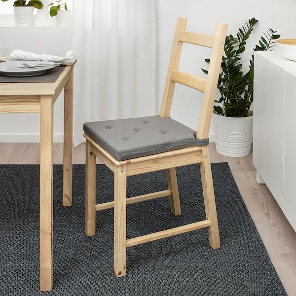 IKEA JUSTINA Подушка на стілець, сіра, 42/35x40x4 см 60175006 фото