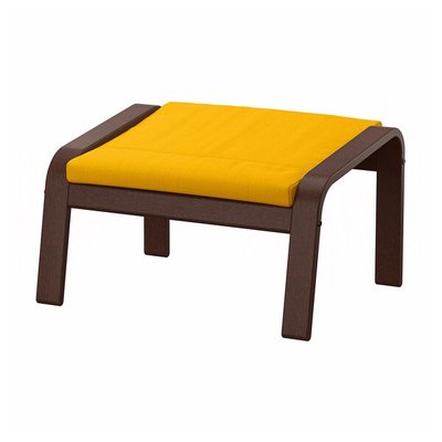 IKEA POANG Підніжка, коричнева/Шифтебо жовтий 99387267 фото