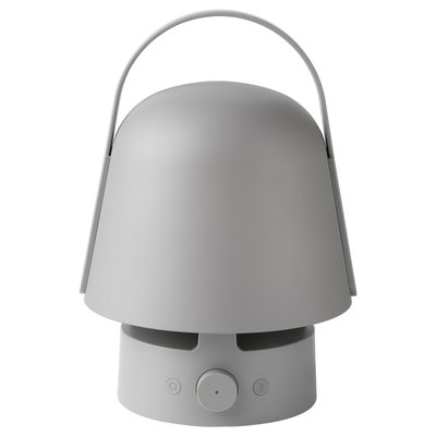IKEA VAPPEBY Лампа з Bluetooth-гучномовцем, зовнішня/сіра 20510736 фото