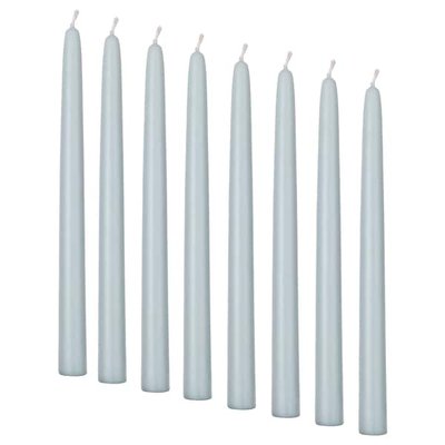 IKEA KLOKHET Свічка без запаху, світло-сіро-блакитна, 25 см 70551606 фото