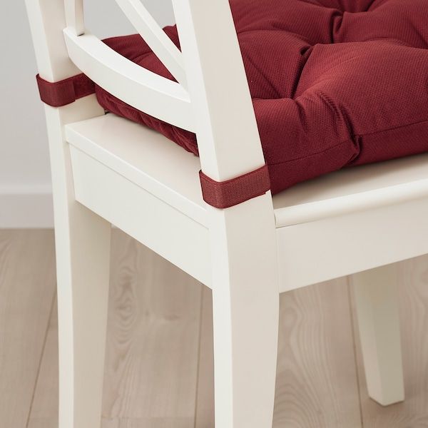IKEA MALINDA Подушка на стілець, темно-коричнево-червоний, 40/35x38x7 см 70479187 фото