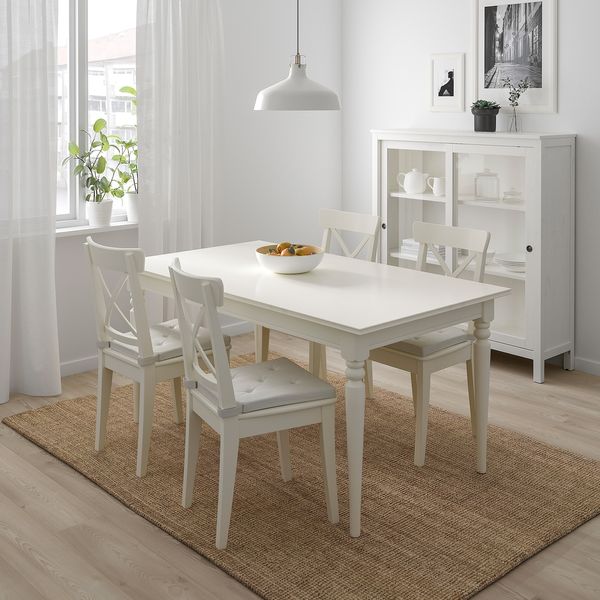 IKEA JUSTINA Подушка на стілець, натуральна, 42/35x40x4 см 90175000 фото