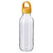 IKEA FORMSKON Пляшка для води, безбарвне/жовте скло, 0.5 л 70497228 фото 1