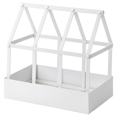 IKEA SENAPSKAL Теплиця-декорація, для внутрішнього/зовнішнього використання, біла, 29 см 50487777 фото