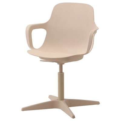 IKEA ODGER Обертове крісло, білий/бежевий 70308685 фото