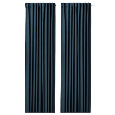 IKEA BLAHUVA Щільні штори, пара, темно-синій, 145x300 см 10519105 фото