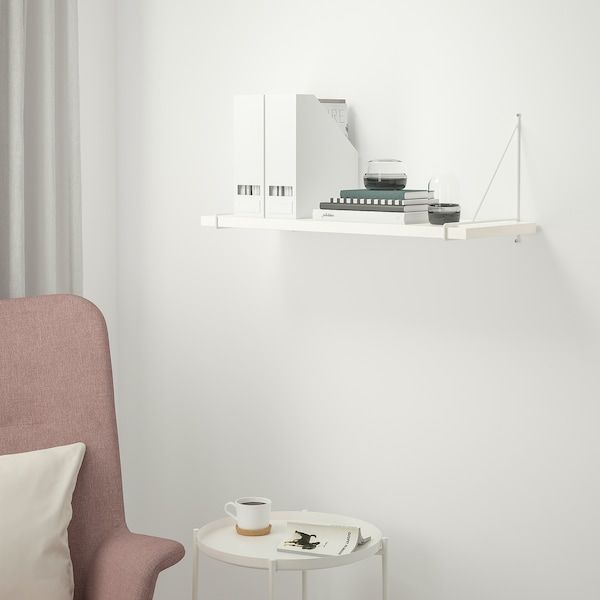 IKEA BERGSHULT / PERSHULT Полиця настінна, білий/білий, 80x30 см 69290747 фото
