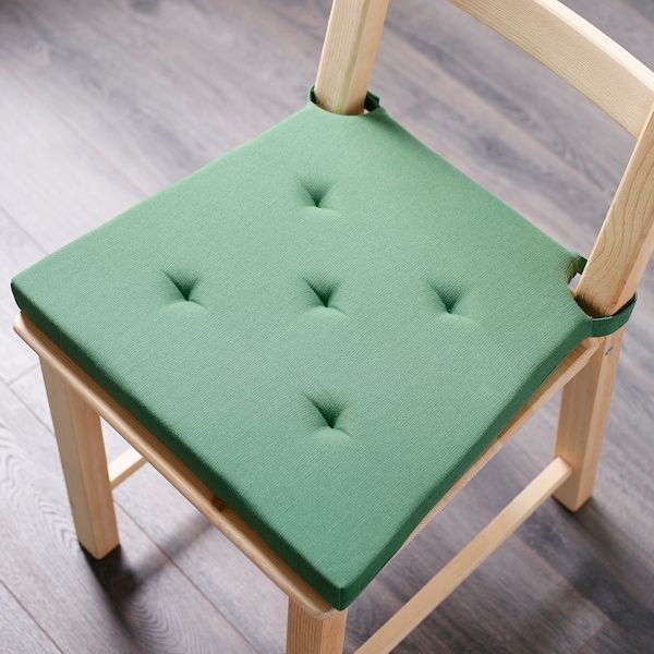 IKEA JUSTINA Подушка на стул, зеленый, 42/35x40x4 см 60304428 фото