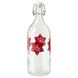 IKEA VINTERFINT Пляшка з кришкою, скло/квітковий візерунок червоний, 1 л 10556131 фото 1