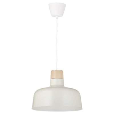 IKEA BUNKEFLO Підвісний світильник, білий/береза, 36 см 60488390 фото