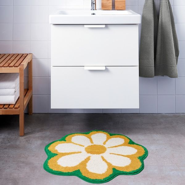 IKEA KARRKNIPPROT Рушник для ванної кімнати, квітковий узор, 65 см 50557529 фото