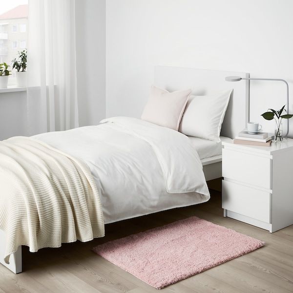 IKEA LINDKNUD Килим з довгим ворсом, рожевий, 60x90 см 60426279 фото