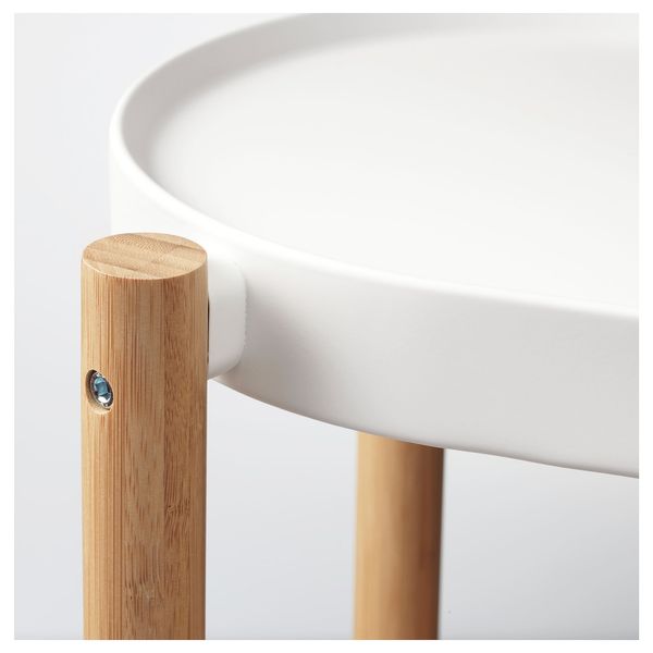 IKEA SATSUMAS Стійка для горщика, бамбук/білий, 70 см 90258156 фото