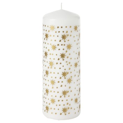 IKEA VINTERFINT Беззапашна блокова свічка, золотого кольору, 19 см 30551910 фото