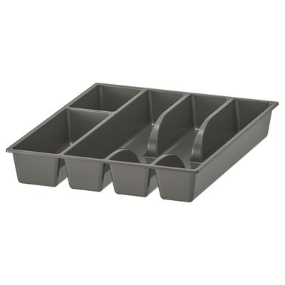 IKEA SMACKER Підставка/контейнер для столових приладів, сірий, 31x26 см 90241788 фото