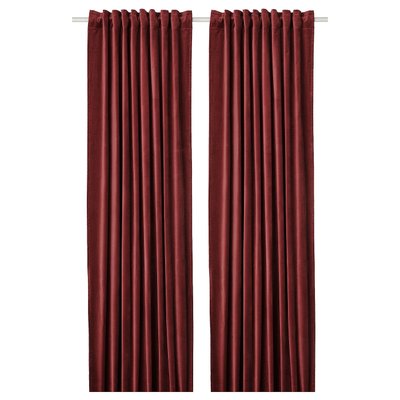 IKEA SANELA Фіранка, 2 шт., бордово-коричневий, 140x300 см 60560183 фото