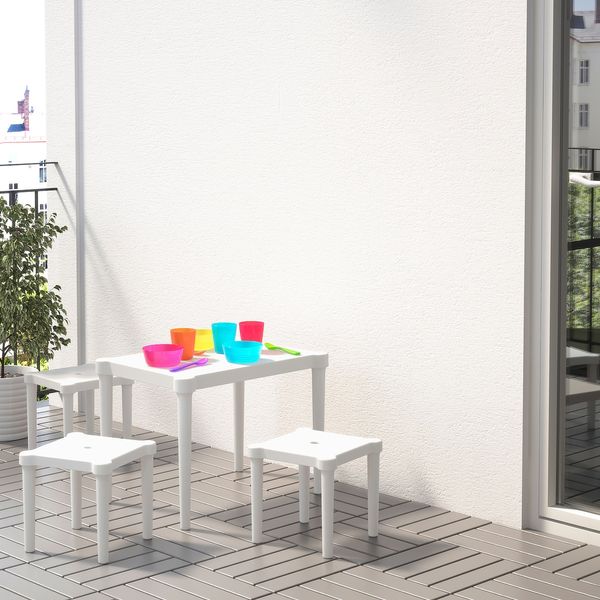 IKEA UTTER Дитячий столик, для внутрішнього/зовнішнього використання, білий 60357737 фото