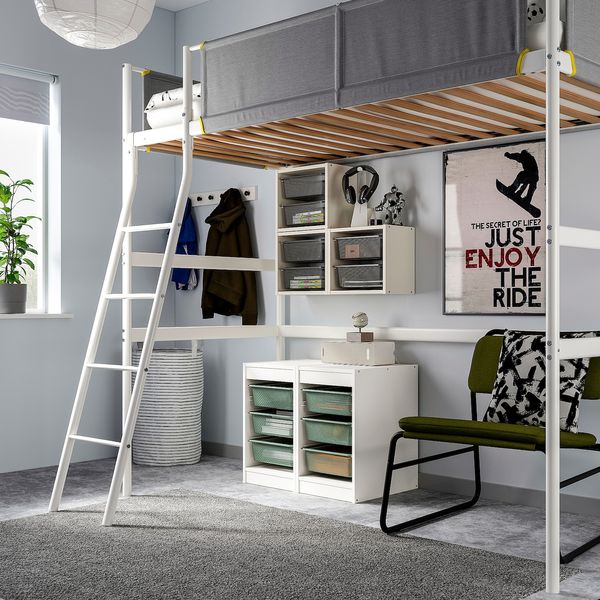 IKEA TROFAST Стелаж з контейнерами, білий/світло зелено-сірий, 34x44x56 см 69480460 фото