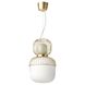 IKEA PILBLIXT Підвісна лампа, білий/світло-зелений скло/імітація золота метал, 33 см. 50499879 фото 1