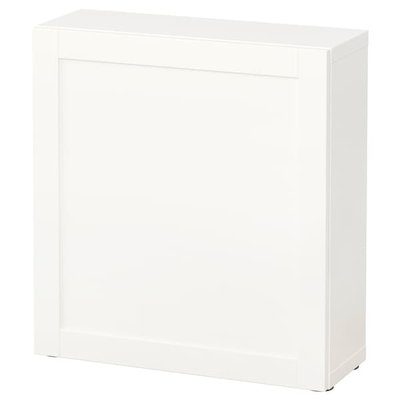 IKEA BESTA Шафка з дверцятами, білий/Hanviken білий, 60х22х64 см 09046819 фото