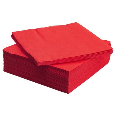 IKEA FANTASTISK Серветки, червоні, 40x40 см 20552364 фото