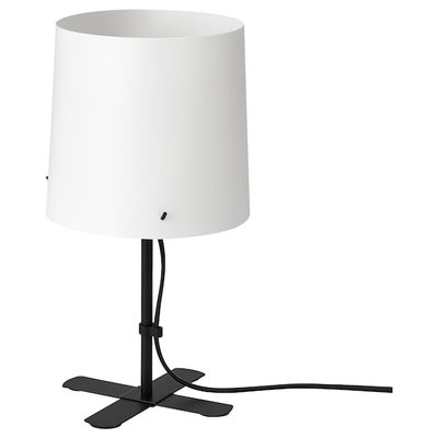 IKEA BARLAST Світильник настільний, чорний/білий, 31 см 00504557 фото