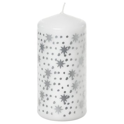 IKEA VINTERFINT Беззапашна свічка-блок, сріблястий, 14 см 60551895 фото