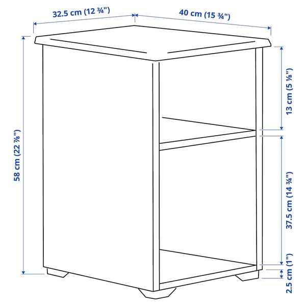 IKEA SKRUVBY Столик, білий, 40x32 см 80532009 фото