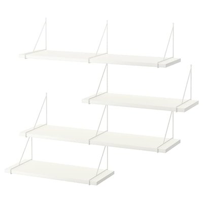 IKEA BERGSHULT / PERSHULT Поличка настінна комбінована, білий/білий 89323718 фото