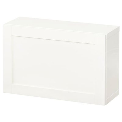 IKEA BESTA Комбінація настінних шафок, білий/Hanviken білий, 60x22x38 см 19429247 фото