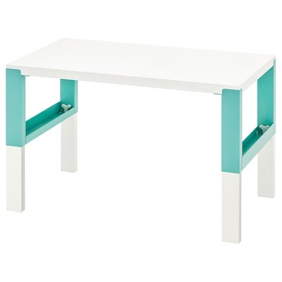 IKEA PAHL Письмовий стіл, білий/бірюзовий, 96x58 см 89437475 фото
